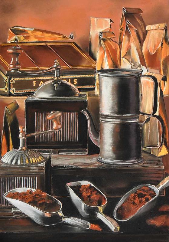 monde cafe.JPG - Pastel   format /size 50x70